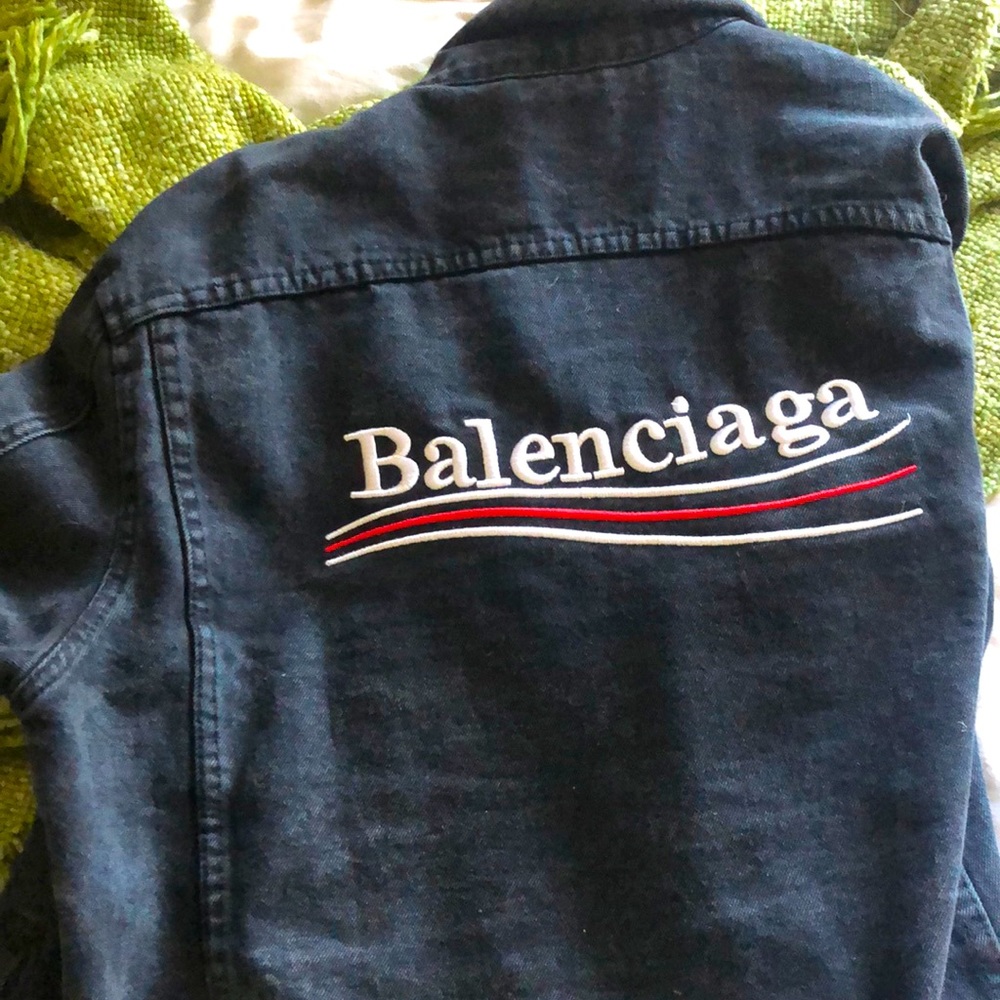 Black Balenciaga Jean Jacket